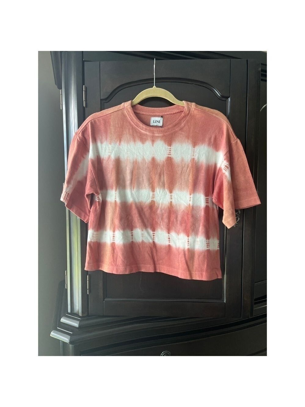 LINI Andie Tee Pink and White Tie Dye Size X Small